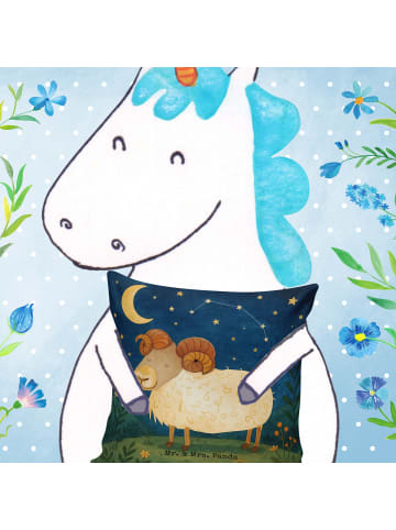 Mr. & Mrs. Panda Deko Kissen Sternzeichen Widder Design ohne Spruch in Weiß