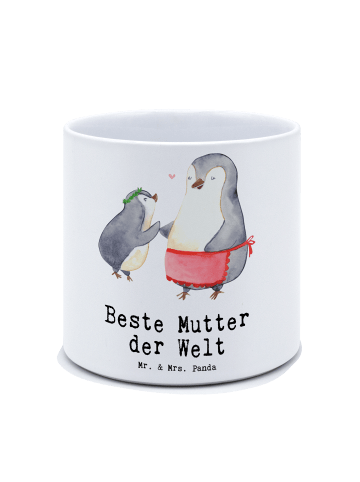 Mr. & Mrs. Panda Großer Blumenkübel Pinguin Beste Mutter der Wel... in Weiß