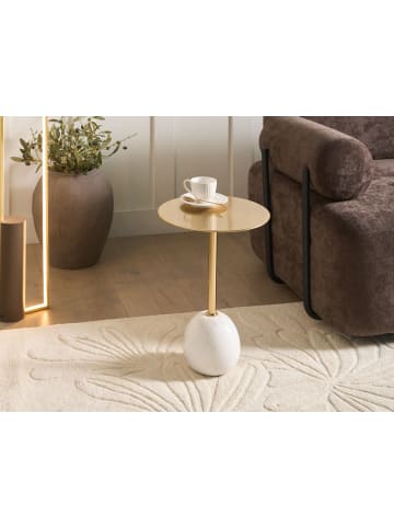 Beliani Beistelltisch OAHE in Gold/Weiß - (W) 36 x (H) 50 x (L) 36 cm