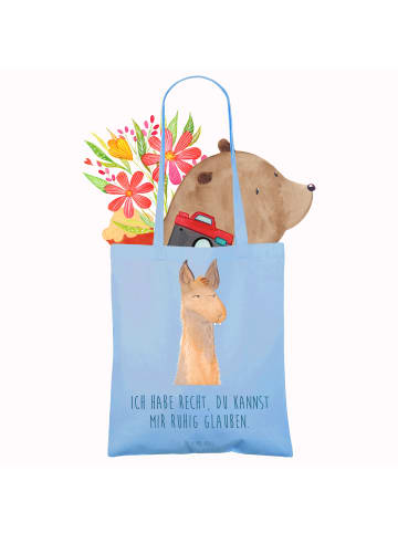 Mr. & Mrs. Panda tote bag Lamakopf Genervt mit Spruch in Sky Blue