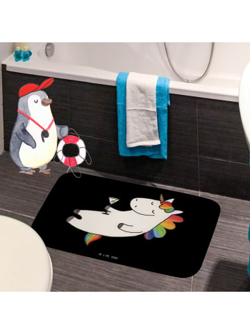 Mr. & Mrs. Panda Badematte Einhorn Blümchentail ohne Spruch in Schwarz