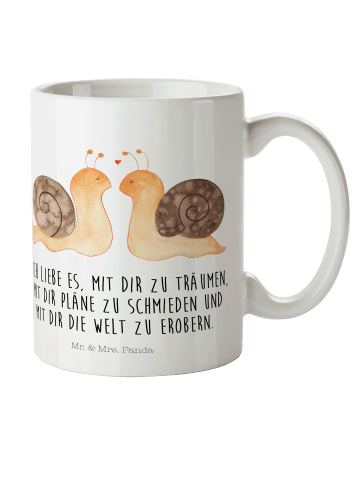 Mr. & Mrs. Panda Kindertasse Schnecken Liebe mit Spruch in Weiß