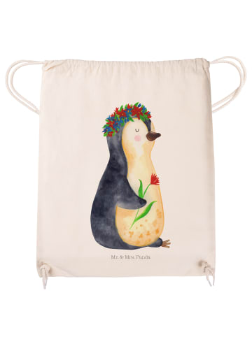 Mr. & Mrs. Panda Tasche Pinguin Blumen ohne Spruch in Creme