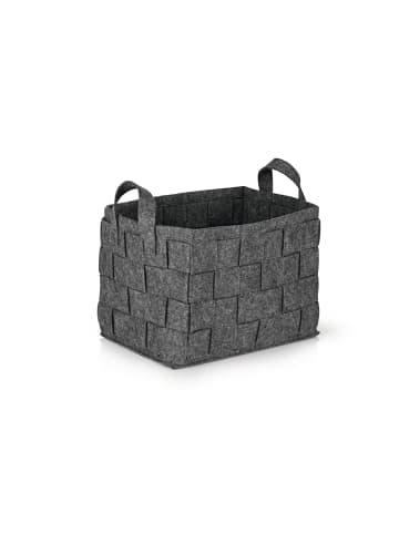 N8WERK Aufbewahrungskorb Filz 35cm dunkelgrau mit Henkel grau