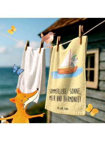 Mr. & Mrs. Panda Handtuch Sommerliebe mit Spruch in Gelb Pastell