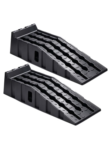 relaxdays 2 x Auffahrrampe in Schwarz - (B)33 x (H)22 x (T)90 cm