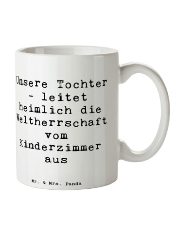 Mr. & Mrs. Panda Tasse Tochter Weltherrschaft mit Spruch in Weiß