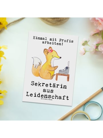 Mr. & Mrs. Panda Grußkarte Sekretärin Leidenschaft mit Spruch in Weiß