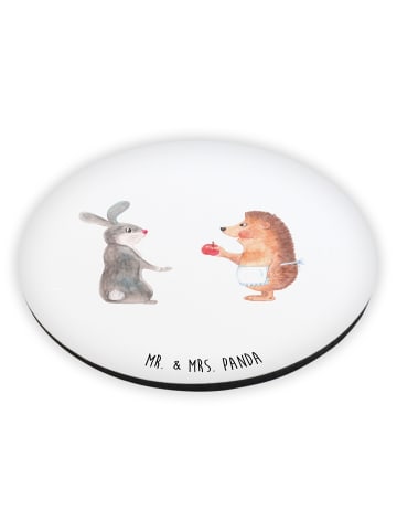 Mr. & Mrs. Panda Rund Magnet Hase Igel ohne Spruch in Weiß