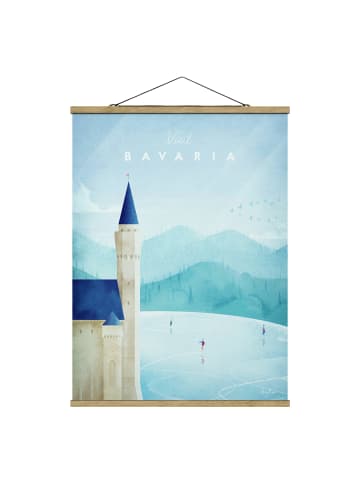 WALLART Stoffbild mit Posterleisten - Reiseposter - Bavaria in Blau