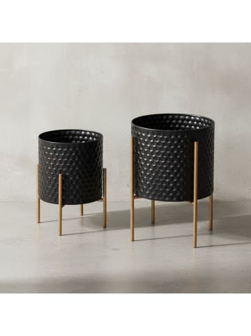 KADIMA DESIGN Blumentopf 2er Set Metall Pflanzkübel / Gold mit Füßen