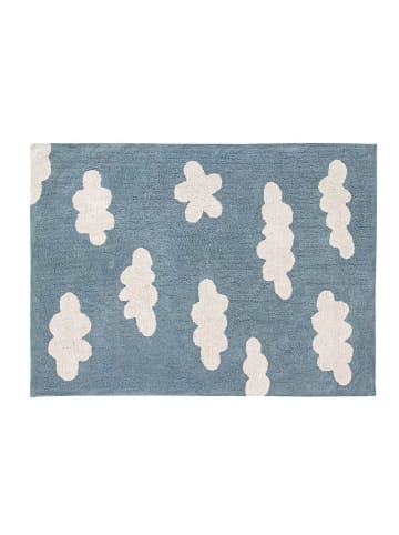 Lorena Canals Teppich   "Clouds" in Vintage Blue/Beige - 120x160 cm