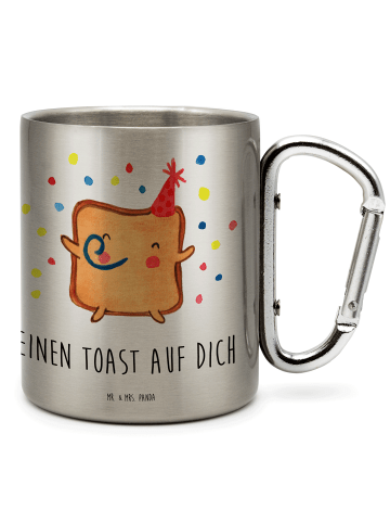 Mr. & Mrs. Panda Thermobecher Toast Party mit Spruch in Silber