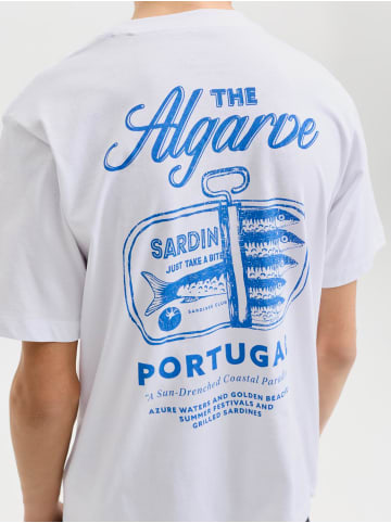 JACK & JONES Junior T-Shirt Kurzarm Jorvacation Bio-Baumwolle in bright white portugal