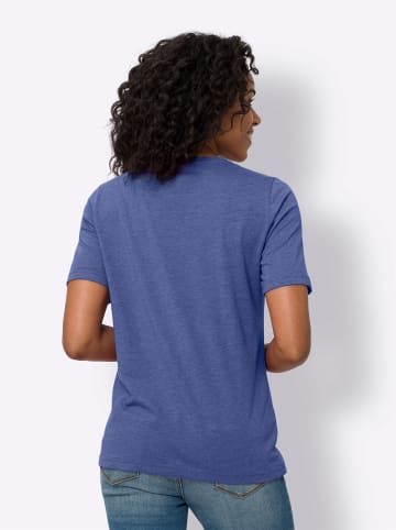 Sieh an! Kurzarmshirt in royalblau-meliert