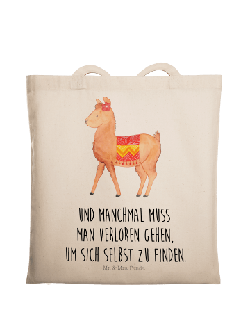 Mr. & Mrs. Panda Tragetasche Alpaka Stolz mit Spruch in Creme