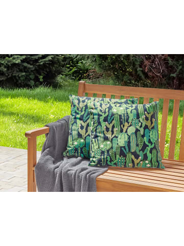 Beliani 2er-Set Gartenkissen BUSSANA in Grün/Blau