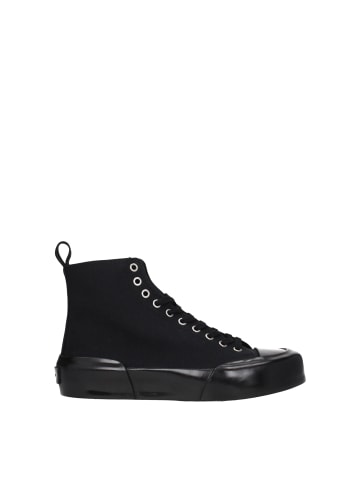 Jil Sander Schwarz Stoff High Top Sneaker