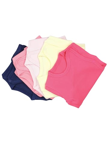 TupTam Baby Mädchen Kurzarm Wickelbody 5er Set in rosa/gelb
