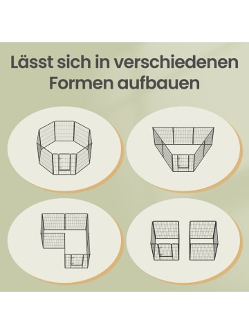 Feandrea Kleintiergehege Dack in Schwarz - (B)160 x (H)100 x (T)160 cm