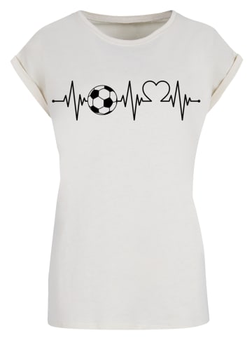 F4NT4STIC Extended Shoulder T-Shirt Herzschlag Fußball in Whitesand