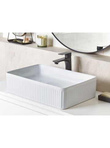 Beliani Waschbecken GELDO in Weiß - (W) 50 x (H) 13 x (L) 34 cm