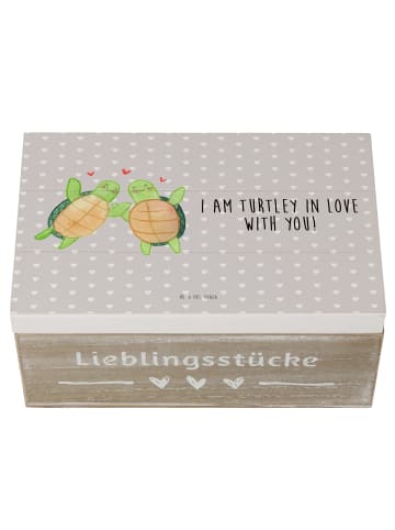 Mr. & Mrs. Panda Aufbewahrungsbox Schildkröten Paar mit Spruch in Grau Pastell