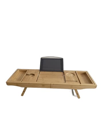 relaxdays Badewannenablage in Natur - (L)74,5-114 cm