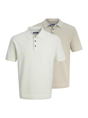 Jack & Jones Poloshirt Bluriley in Creme / braun