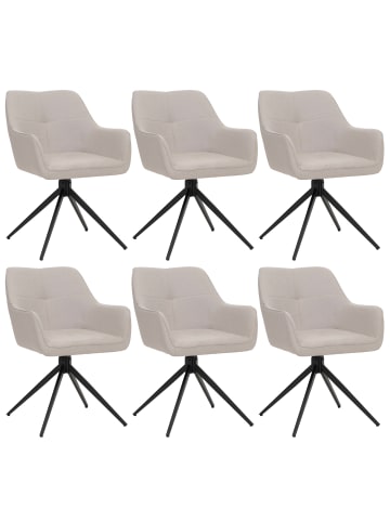 MCW 6er-Set Esszimmerstuhl O47, Cremeweiß