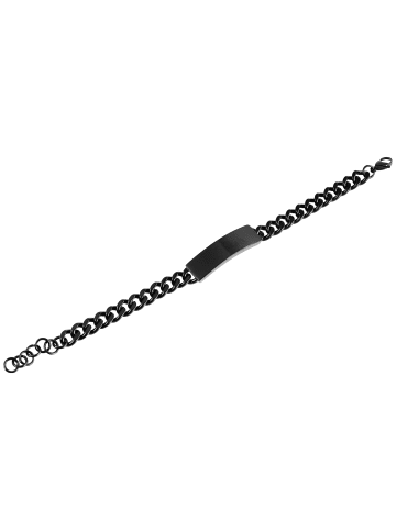 Adeliás Unisex Armband – Panzerarmband aus Edelstahl 21 cm in schwarz