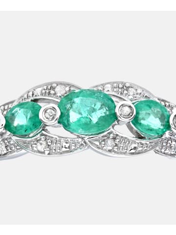 Diamant L'éternel Ring aus 375 Weißgold mit Diamant mit Smaragd