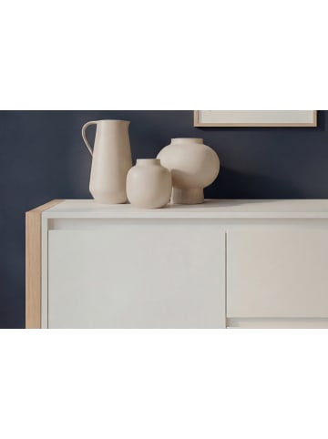 Furn.Design Sideboard weiß, Eiche Artisan 120 x 88 cm, Kommode mit viel Stauraum