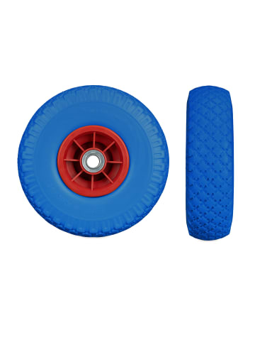 relaxdays 4x Sackkarrenrad "3.00-4" in Blau/ Rot