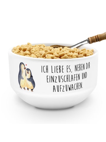 Mr. & Mrs. Panda schale Pinguine Einschlafen mit Spruch in Weiß