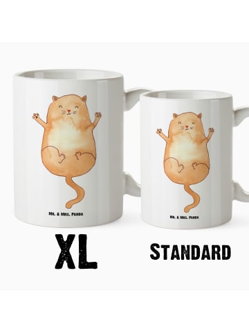 Mr. & Mrs. Panda Riesenkaffeetasse Katze Umarmen ohne Spruch in Weiß