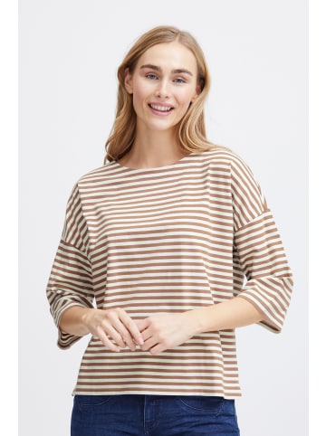 Fransa Longsleeve FRSIVA TEE 1 20611666 Modisches Halbarmshirt mit Streifen in Braun