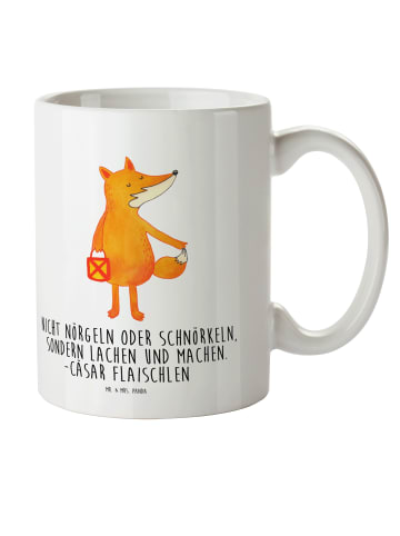 Mr. & Mrs. Panda Becher Fuchs Laterne mit Spruch in Weiß
