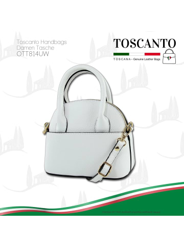 Toscanto Leder Umhängetasche Toscanto Tasche weiß ca. 20cm