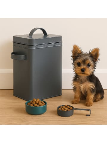 relaxdays Metallbox in Anthrazit - 6,5 Liter