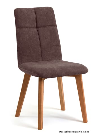 58 aufm Kessel ESSZIMMERSTUHL (6er-Set) Dillian 47x92x60 Eiche geölt/Braun