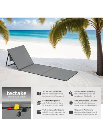 tectake gepolsterte Strandmatte, mit Tragegurt, inkl. Aufbewahrungstasche