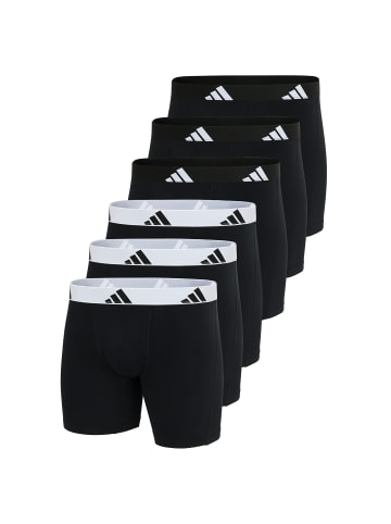 adidas Boxershort 6er Pack in Schwarz/Schwarz/Weiß