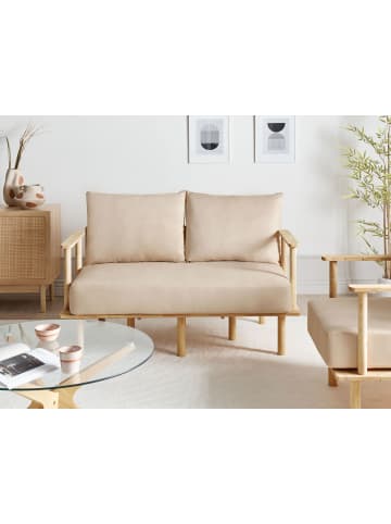 Beliani 2-Sitzer Sofa ASKER in Beige/Braun - (W) 133 x (H) 87 x (L) 74 cm