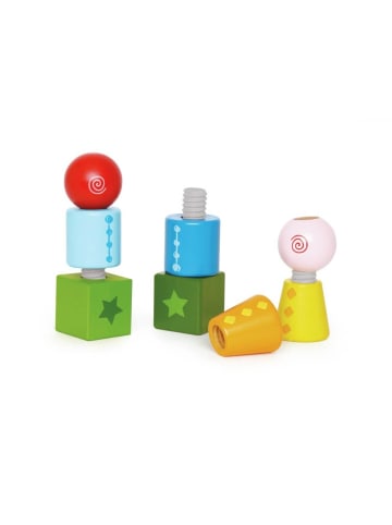 Hape  Holzbausteine Schraubklötze, 8-teilig, ab 24 Monaten, 2-8 Jahre