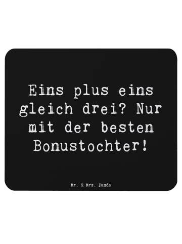 Mr. & Mrs. Panda Mauspad Beste Bonustochter mit Spruch in Schwarz
