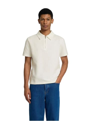 SELECTED HOMME Poloshirt SLHSANDER SEERSUCKER ZIP in Beige