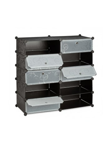 relaxdays Schuhschrank in Schwarz - (B)94 x (H)90 x (T)37 cm