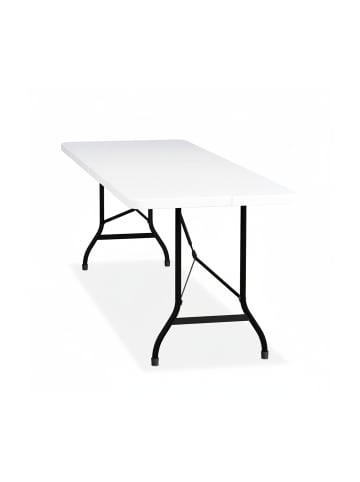 relaxdays Gartentisch in Weiß - (B)220 x (H)75 x (T)68 cm