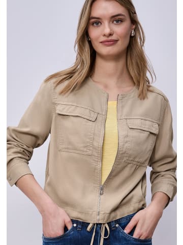 Street One Kurze Jacke im Washed-Look mit Tunnelzug in Safari Beige